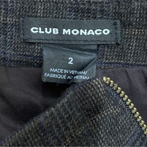 Club Monaco Brown Wool Skirt with leather accent (size 2)